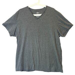 Bombas Mens XL V-Neck T-Shirt Gray 100% Pima Cotton Short Sleeve Bee Better Tee